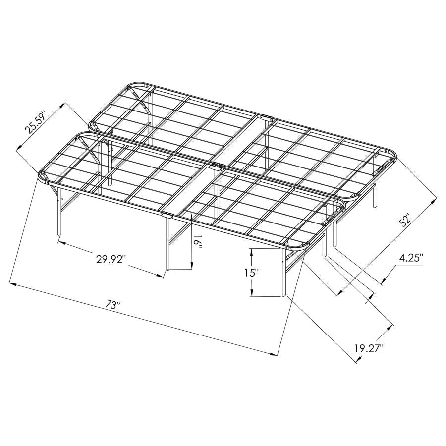 Mabel Metal Full Mattress Support Platform Bed Black